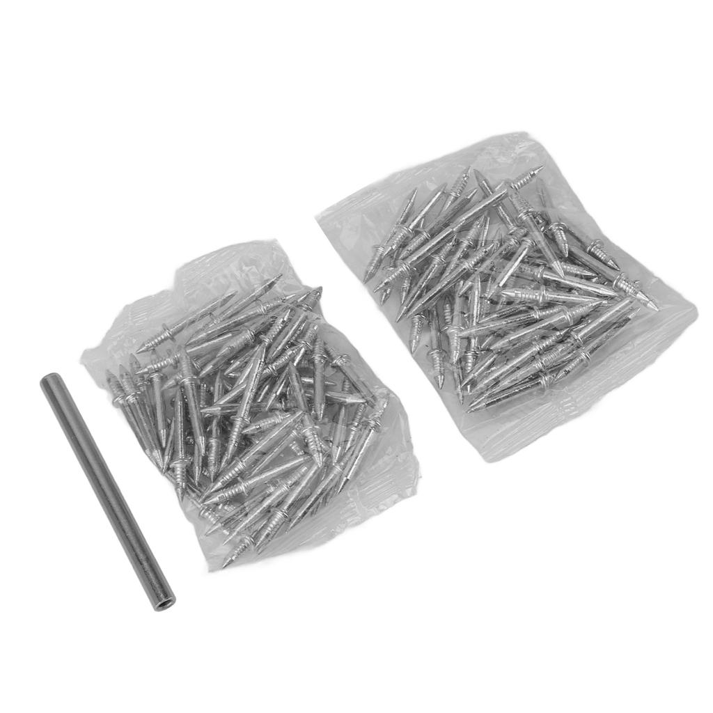 100pcs Double Skirting Thread Seamless Nail Secure Fixation Metal Double Ended Baseboard Nails