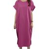 Plus Size Casual Summer Dress Loose Straight Short Sleeves O Neck Midi Length Side Split Hem Soft Breathable Commute Travel Women Dress