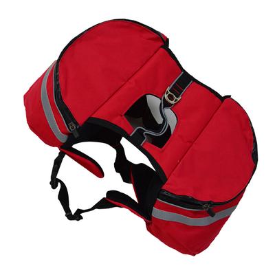 Dog Backpack Waterproof Oxford Pet Carrier With Reflective Strip Side Pockets For Hiking Camping Travel Outdoor Adventure