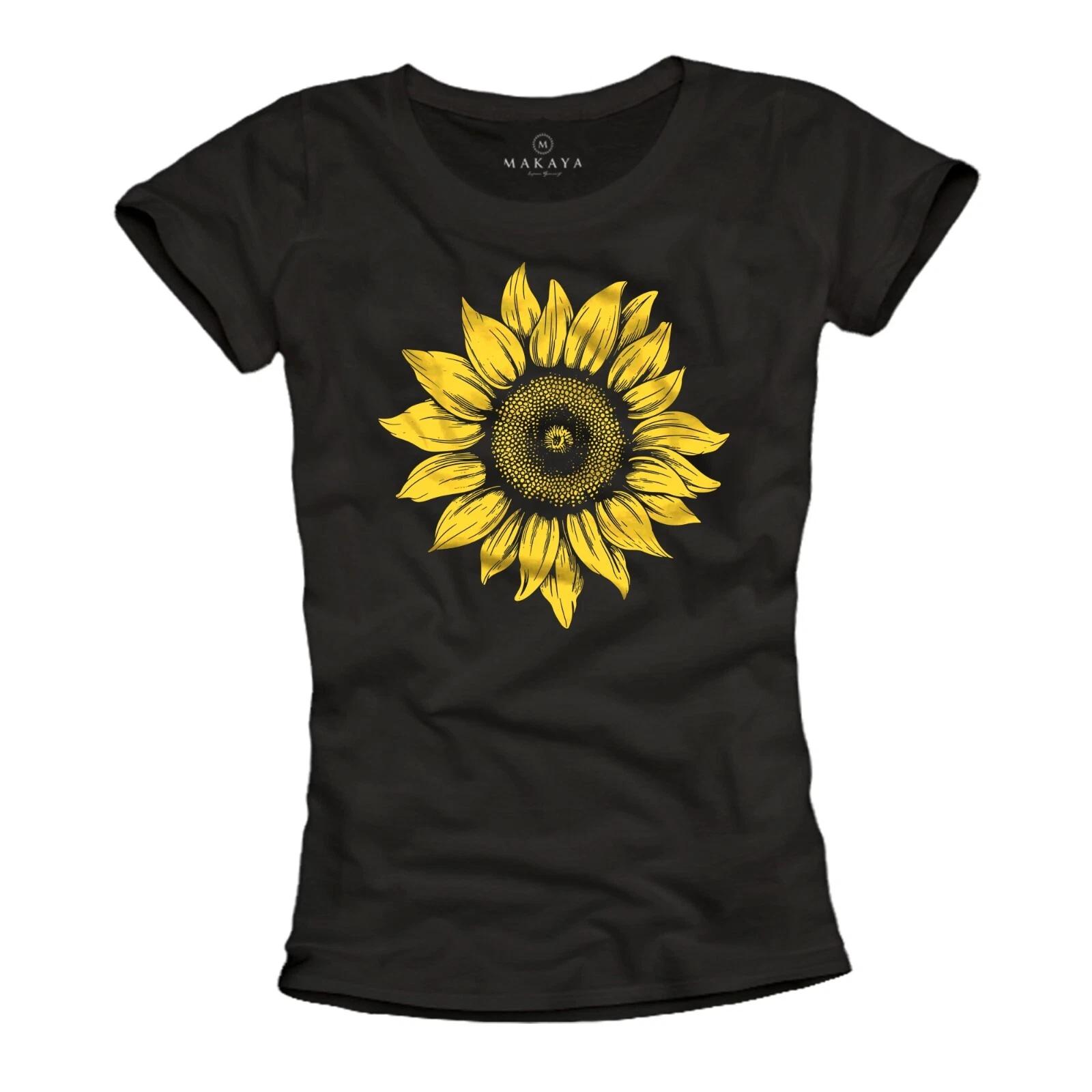Sunflower Shirt Womens Sunflower Top Summer Floral Print Hippie Tops Cool- XL