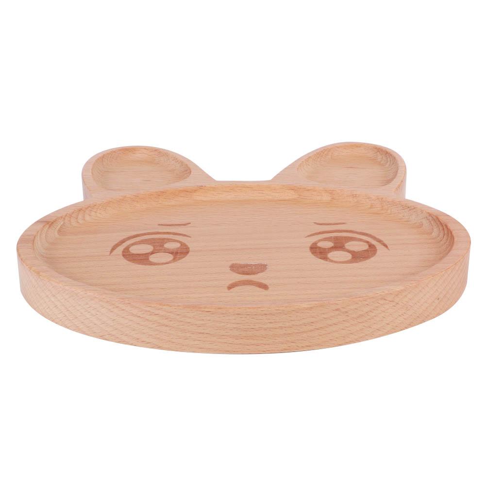 Holz Lebensmitteltablett Schale Teller Frühstück Servierplatte Snackbehälter für Baby Kind Kinder Geschirr