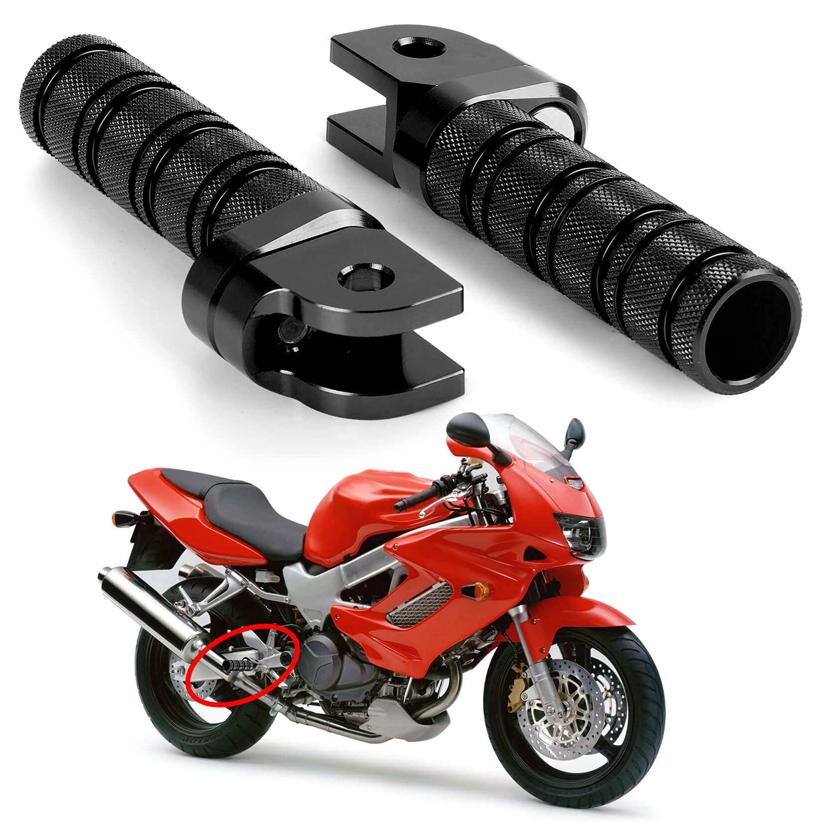 

Motorcycle Step Front Pedal Non-Slip Silver Tone Footpeg Compatible Models Honda