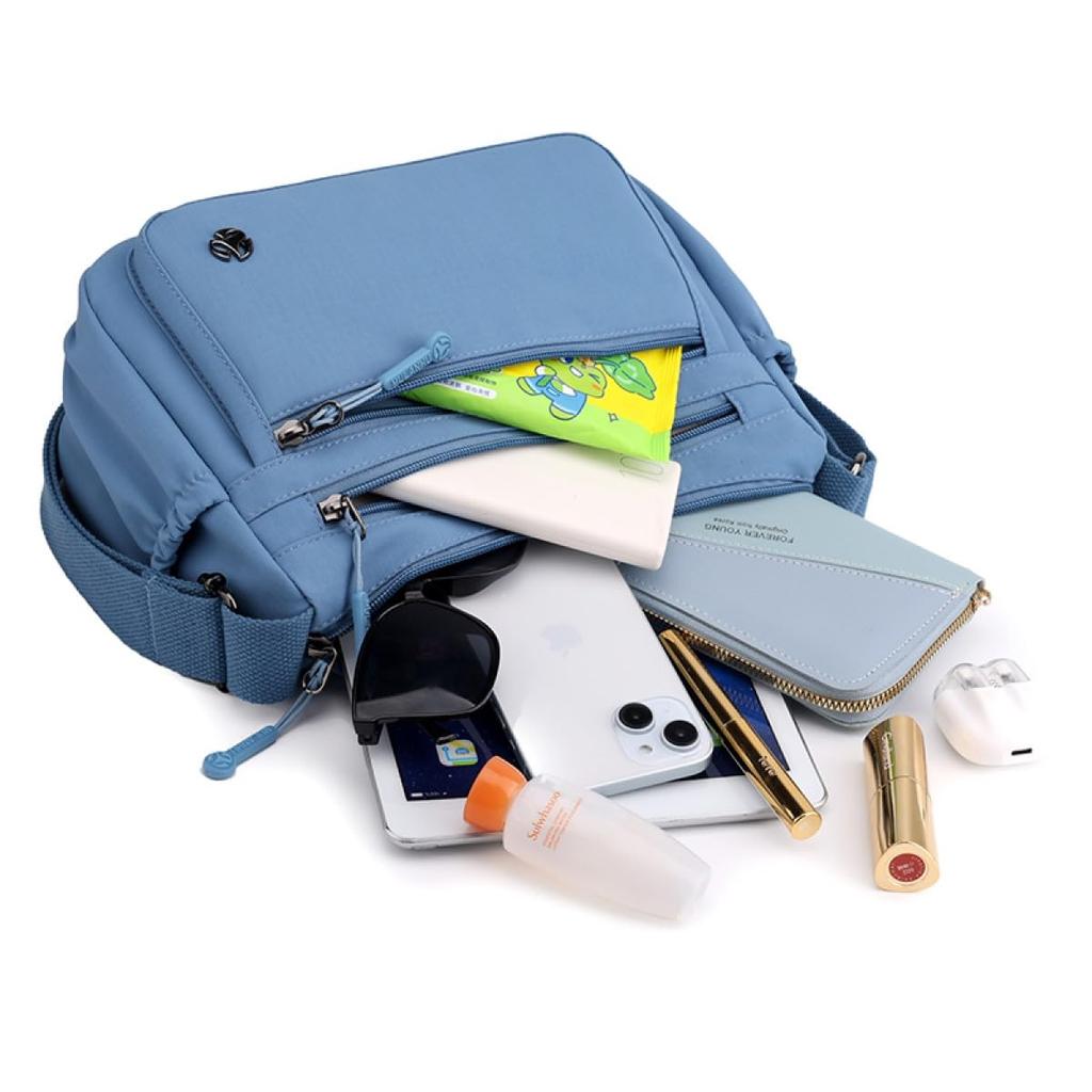 JIANLINST Mini-Schultertasche für Damen, Nylon, Wasserdicht, Geldbörse, Pochette, Crossbody, Klein, Leicht, Mehrschichtig, Großes Fassungsvermögen, Pendeln,