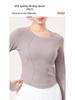 Lulu Slimming Long-Sleeve Yoga T-Shirt: Autumn/Winter Round Neck, High Elastic Slim Fit