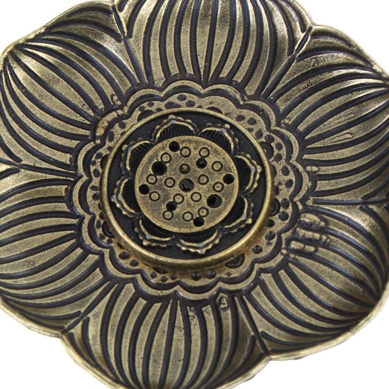 1Pcs Home Room Decoration Flower Shaped Metal Incense Burner Craft Ornament For Spa Yoga Meditation Accessories
