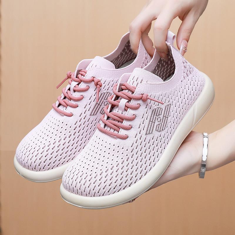 

Shoes women s new casual, comfortable and lightweight women s single shoes fly-woven not tired feet breathable mesh flats 42