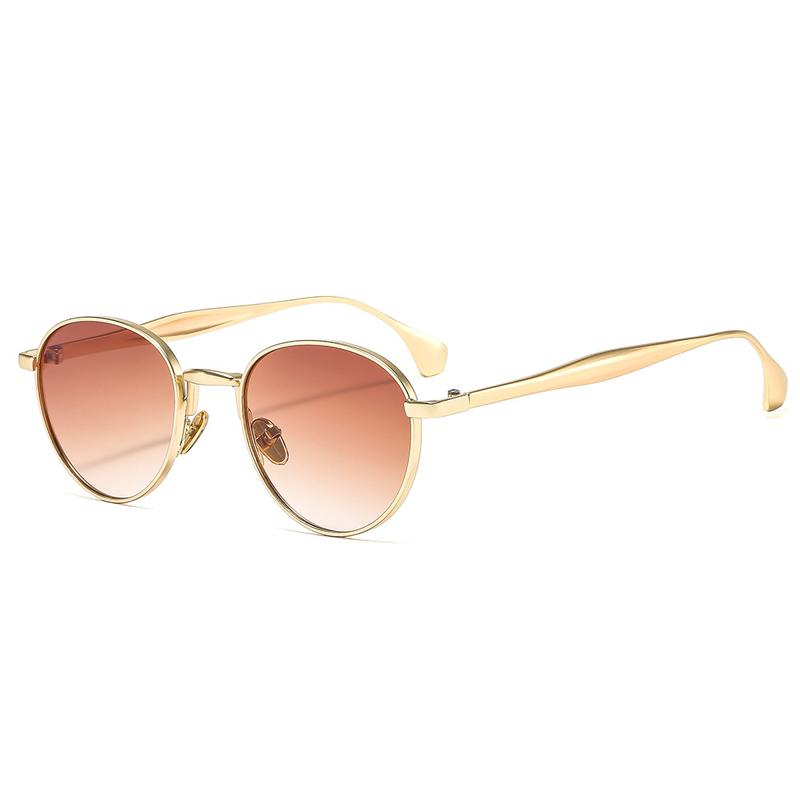 SHAUNA Retro Metal Round Punk Men Sunglasses Shades UV400 Fashion Trending Gradient Women Sun Glasses