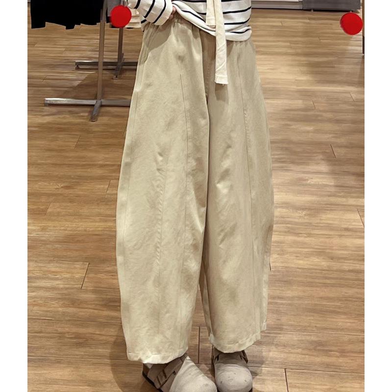 Women's High Rise Wide Leg Pants Loose Fit Versatile Polyester Trousers Draped Lazy Style Culotte Ankle Length Pants