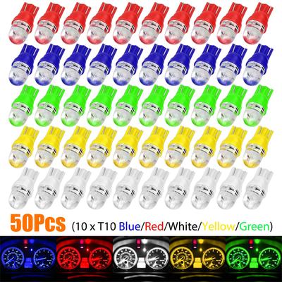 50Pcs T10 194 168 2825 Led Speedometer Instrument Gauge Cluster Dash Light Bulbs