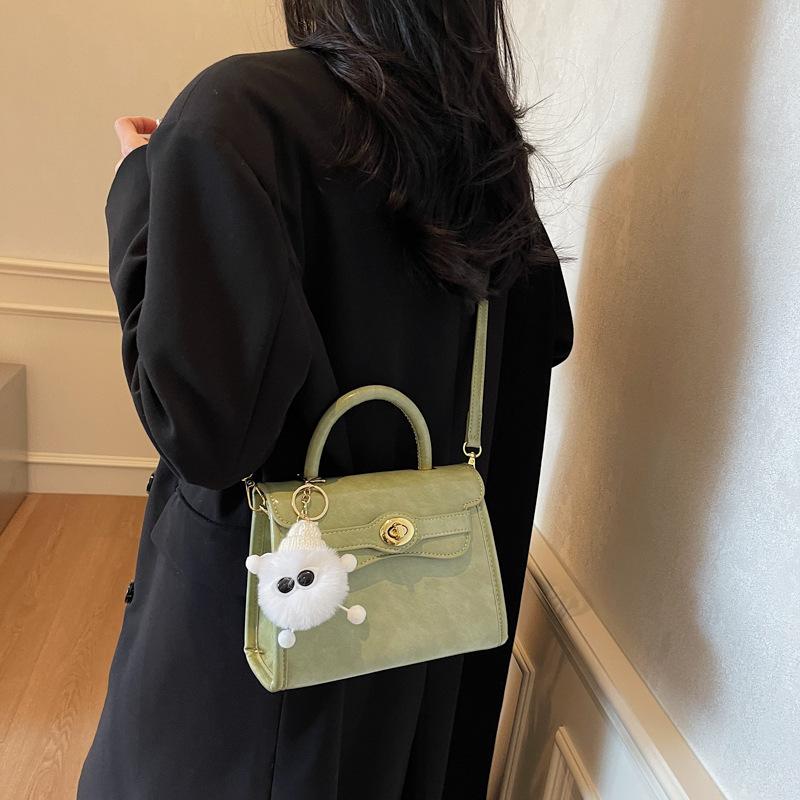 Bag Women's 2025 New Korean Edition Tide Fashion Portable Kelly Bag Premium Textured Shoulder Crossbody Bag