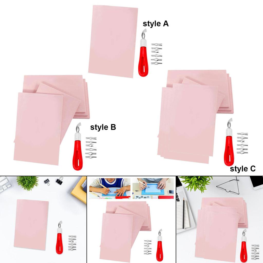 Rubber Carving Block, Rubber Stamp Sheet Engraving Block for Professionals Painting Stamp Making Starters Craft Projects