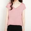 Summer Sleeveless T Shirt Women's V Neck Short Sleeved Loose Plus Size Vest Solid Color