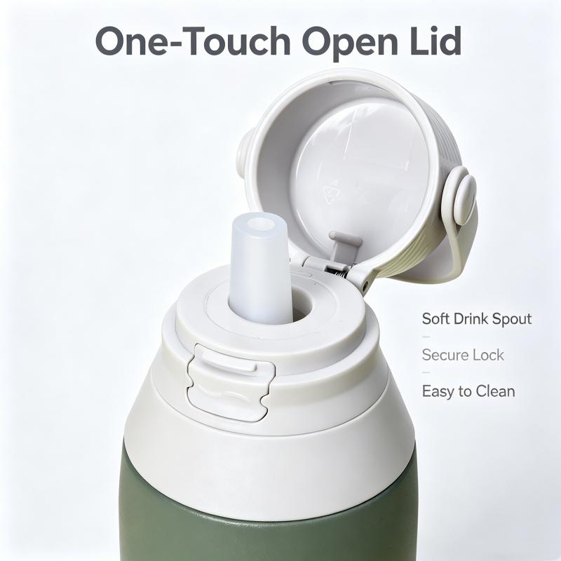 1 Stück Outdoor Camping Sport Isolierflasche 500/750ML Große Kapazität Edelstahl Direkter Trinkbecher Fitnessstudio Wasserflasche Tragbar
