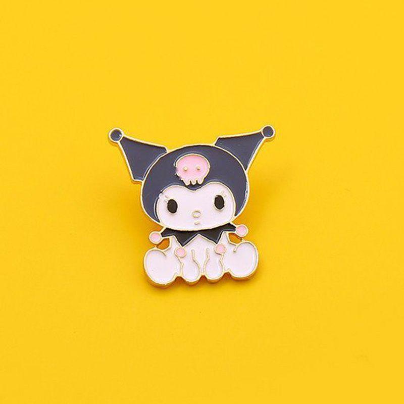 Adorable Sanrio Metal Cartoon Rabbit Melody Kulomi Brooch For Student Bags