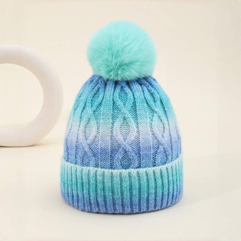 Wintermütze Kinder Winter Neu Samt Outdoor Thermomütze Batik Farbverlauf Wollmütze