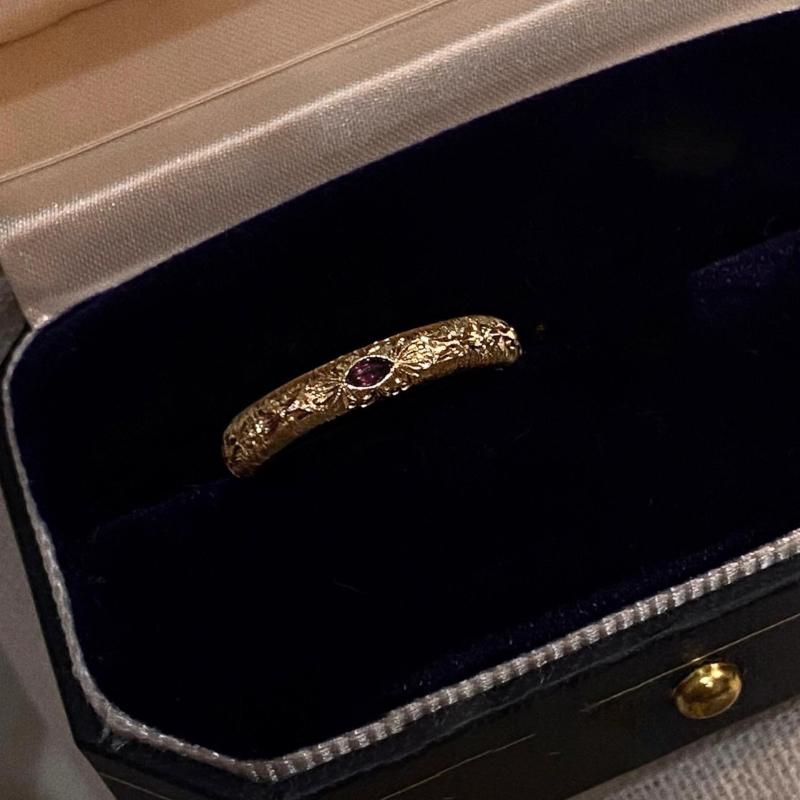 Vintage set horse eye red diamonds ring carved diamond engagement rings for women layered style wedding fine jewelry gift