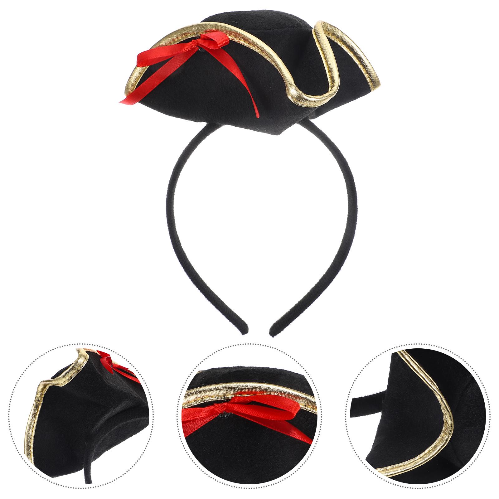 

Pirate Hat Headband Halloween Party Cosplay Costume Prop Headdress Hair Hoops Performance Accessory Festive Decorative Hairband 20X15CM