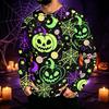 Men's Long Sleeve Sun Hoodie with Halloween Print for Outdoor Activities