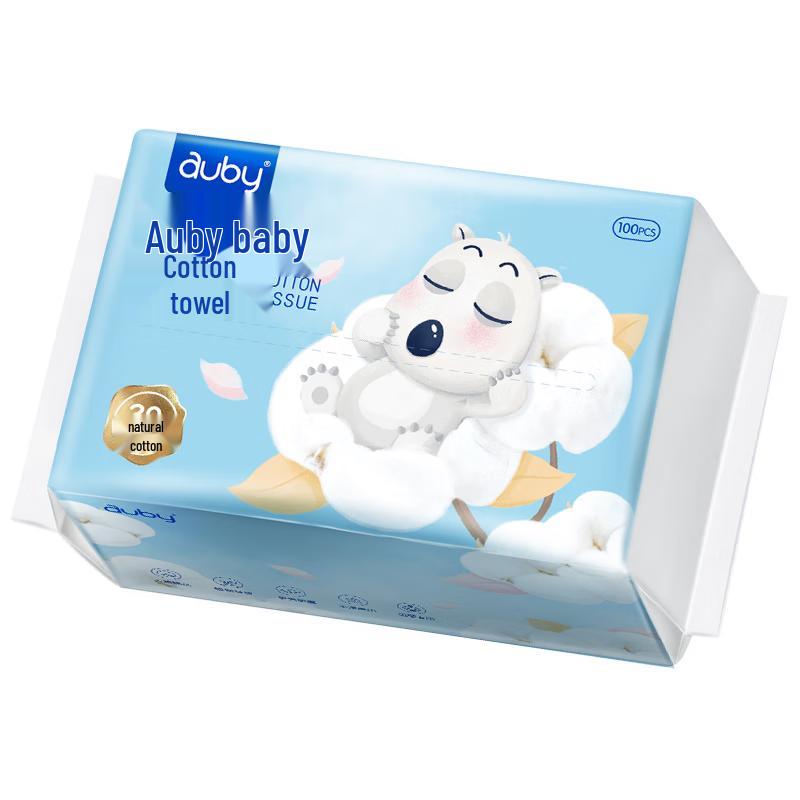 Auby Baby Dry & Wet Cotton Facial Tissues