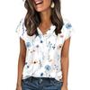 Summer, Satin Complexion, V-neck, Shirt Collar, Women's, Short Sleeved, Top, Women's Clothing