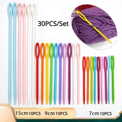 7/9/15cm barevné plastové pletací jehlice háčkovací háčky vlněná příze jehla pro děti DIY svetr tkaní nástroje příslušenství