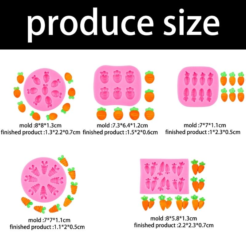 Fondant Molds Small Carrots Molds Chocolate Silicone Moulds Cake Molds DIY Baking Molds for Fondant Decoration