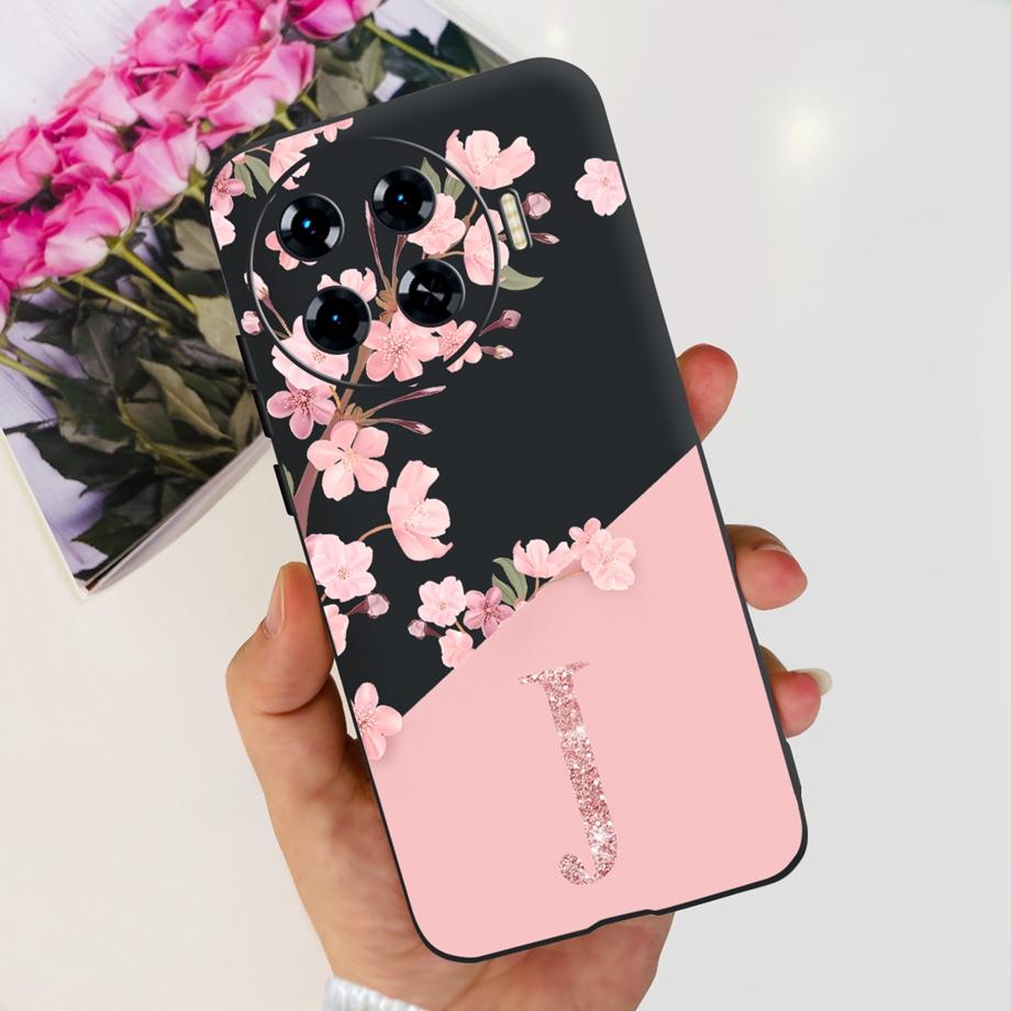 For Spark 20 Pro+ Case Soft Silicone Back Cases for Tecno Spark 20 Pro Plus KJ7 Phone Cover Initials Letter Pattern Funda Clear