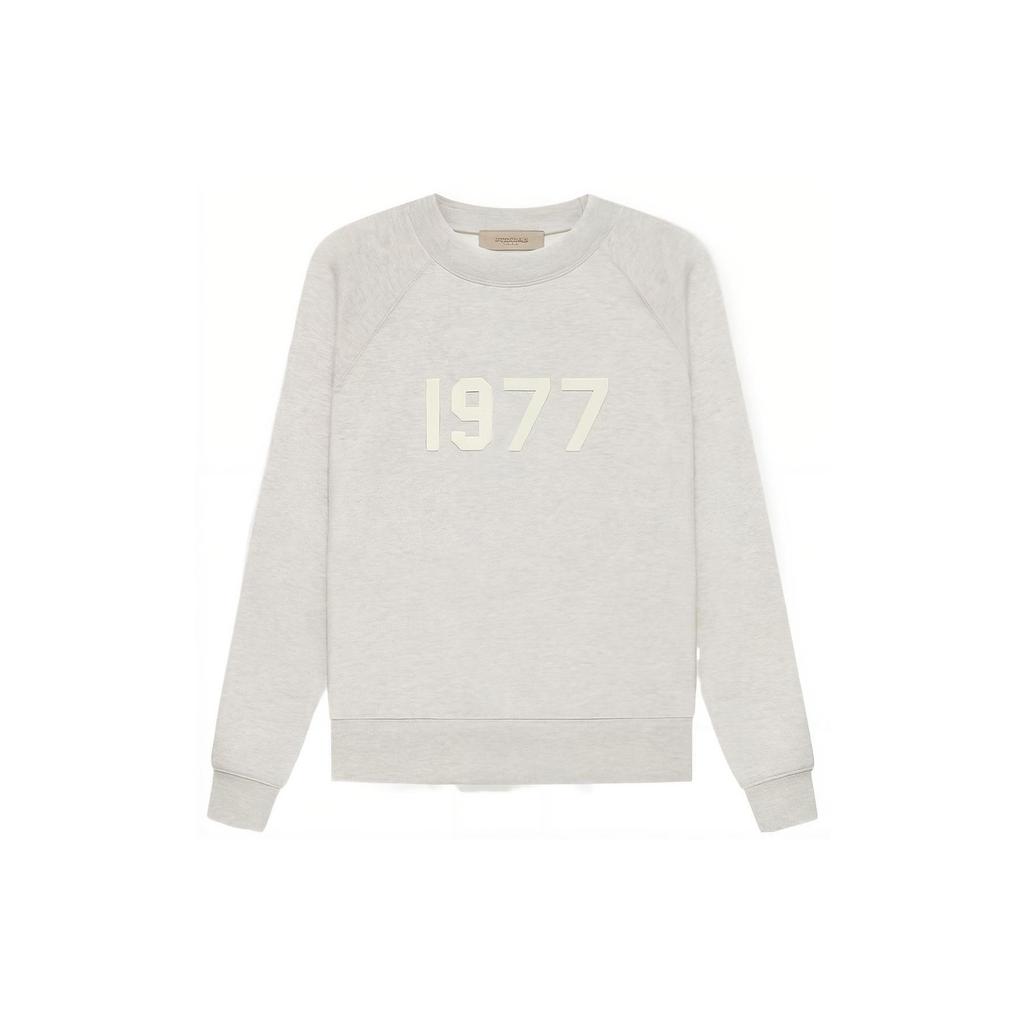 Fear of God Essentials S22 Crewneck Sweatshirt with Flocking and Fleece Lining Unisex Tops Light-Oatmeal FOG-SS22-036
