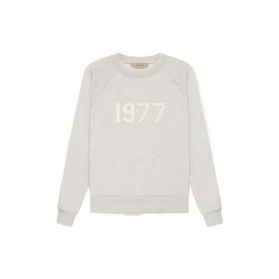 Fear of God Essentials S22 Crewneck Sweatshirt with Flocking and Fleece Lining Unisex Tops Light-Oatmeal FOG-SS22-036