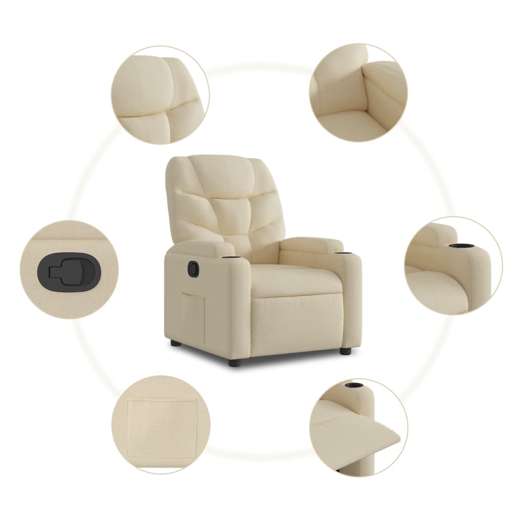 Cream Fabric Relaxation Armchair