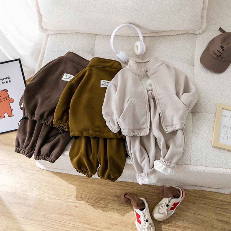 Autumn and Winter Children's Boys'  Clothing Sets Casual 2 PCS Child Sets Sport Suit for Girls Boys Clothes Coat+Pants