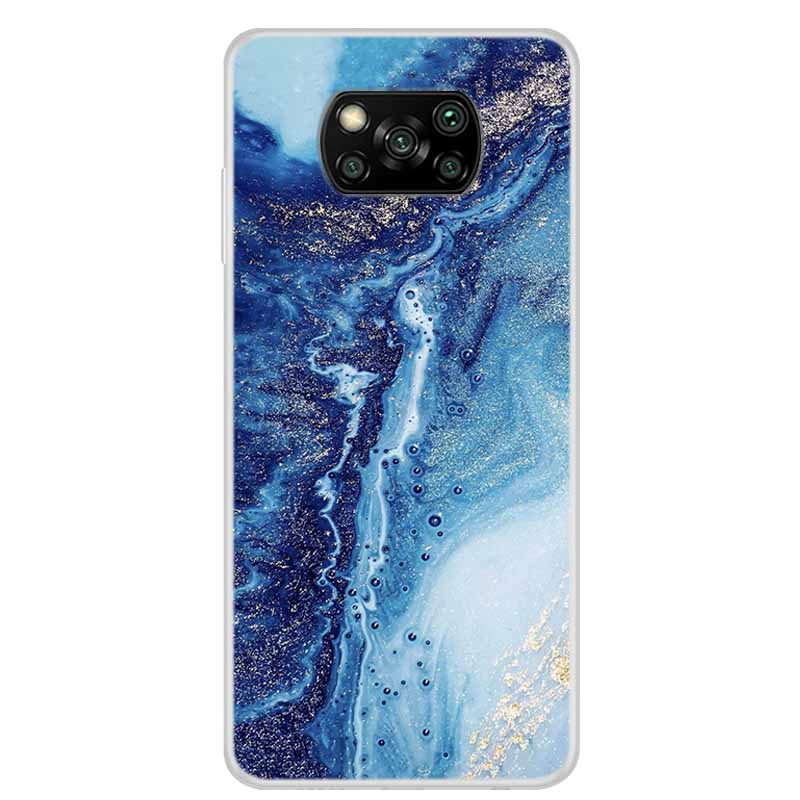 For Poco X3 Pro Case X3 NFC 6.67" Clear Marble Soft TPU Silicone Back Case for Xiaomi Poco X3 NFC Phone Covers Shockproof Fundas