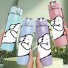 1PC Resting Lazy Figure Cartoon 750ml Color Plastic Sports Water Bottle Leakproof Flip Straw Lid Suitable for Sports Office Home Use