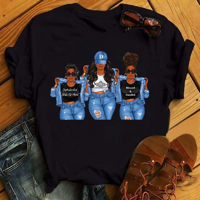 Buy Black African Curly Hair Harajuku T 