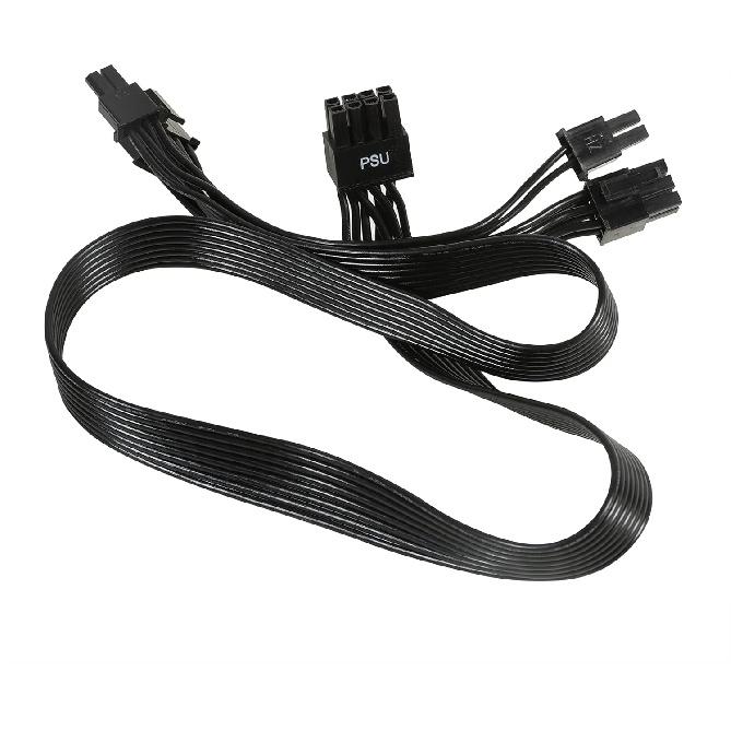 PCIE Cable for Corsair, 65CM 8 Pin To Dual 6+2 Pin PCIE Power Cable for Thermaltake, Male To Male GPU Cable for ARESGAME Modular Power Supply
