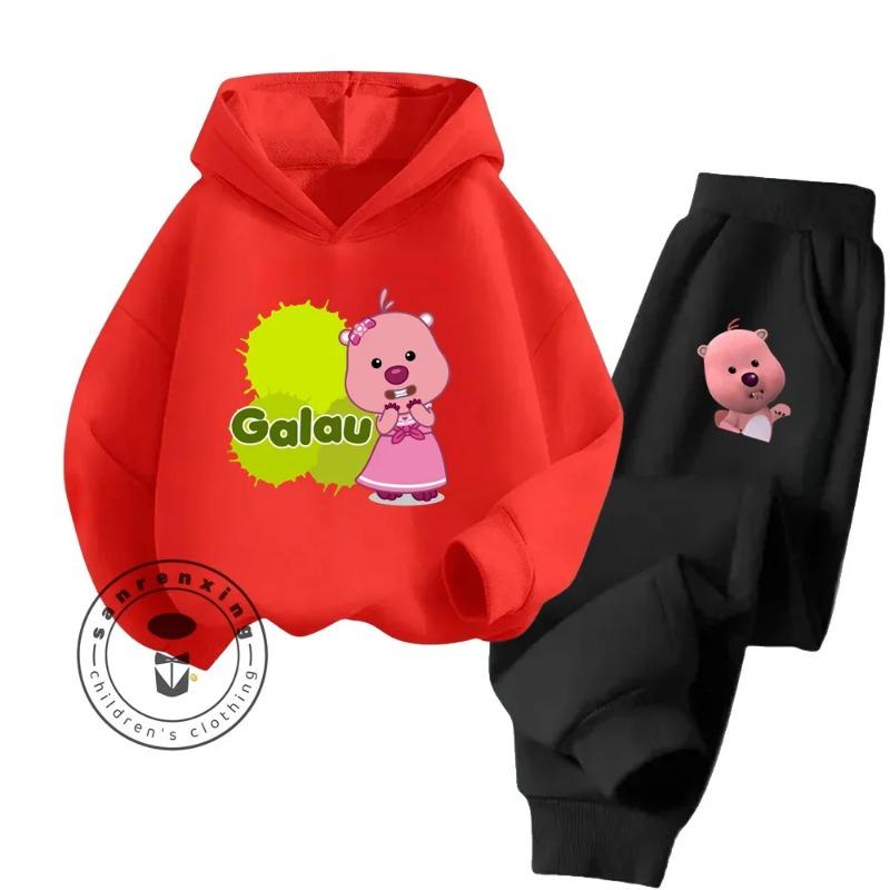 2025 Loppy Cartoon Innovative Creative Design Pure Cotton Hoodie Set Suitable for Children Outdoor Sports Essential Clothing