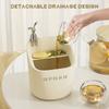 Small Trash Can With Detachable Drain Rack Multi-functional Garbage Bin For Powder Room Home