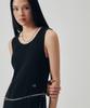 Teulimingbeodeu Fringe Flow Sleeveless Knit One-Piece [ Black ]