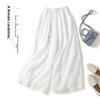 Lightweight Draped Flax Women's Pants Summer Loose Wide Leg Casual Slimming Nine Point Vintage Trousers for Women