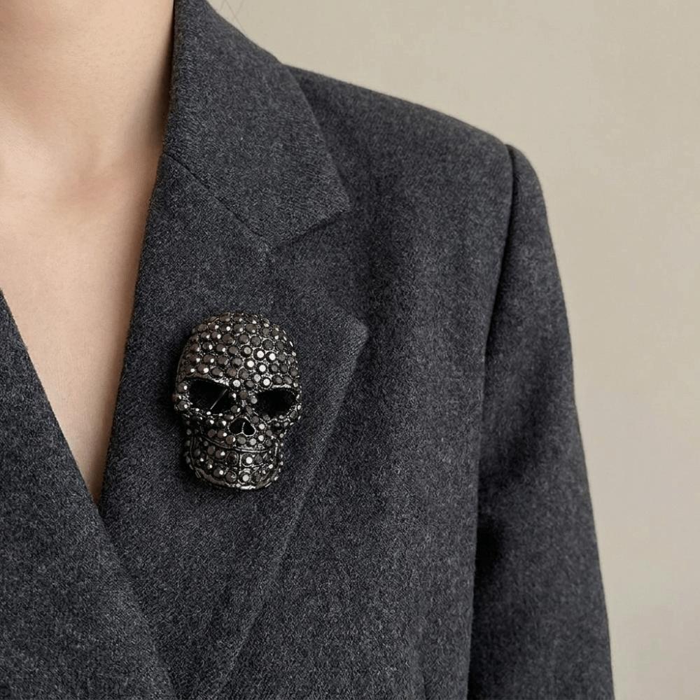 Punk Style Halloween Skeleton Brooch Zinc Zinc Zinc Alloy Gothic Skull Badge Lapel Pin Retro Skull Pin  Men