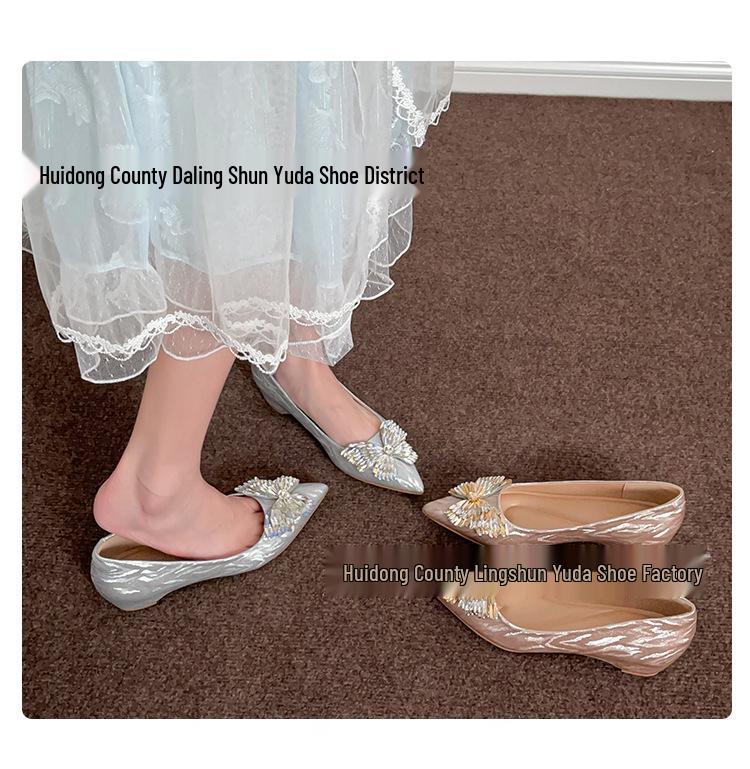 Champagne Crystal High Heels - Comfortable Bridal & Bridesmaid Shoes with Inner Lift