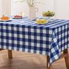 1pc Buffalo Check Tablecloth Wrinkle-Resistant Washable Polyester Tablecloth Suitable for Outdoor Picnics, Dinners, And Parties, Blue And White Contra