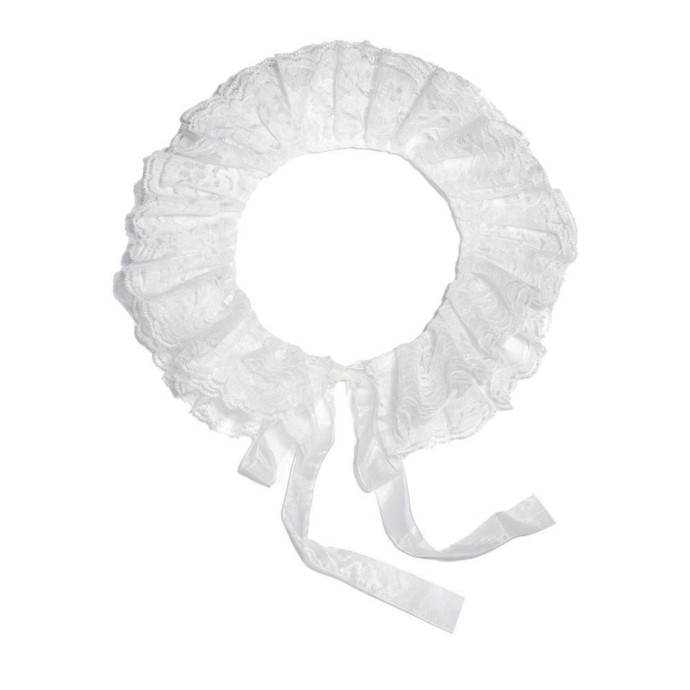Lace Ruffled Shawl Detachable Front Tie White Ruffled Sleeve  Performance Accessories