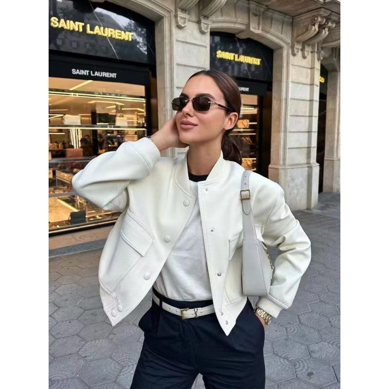 Women S Stand Collar Big Pocket Jacket Casual Outerwear