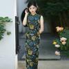 Yeşil kolsuz ulusal tarz yeni Çin Suzhou uzun cheongsam geliştirilmiş genç 1011 yeni kadın yüksek kalite yaz