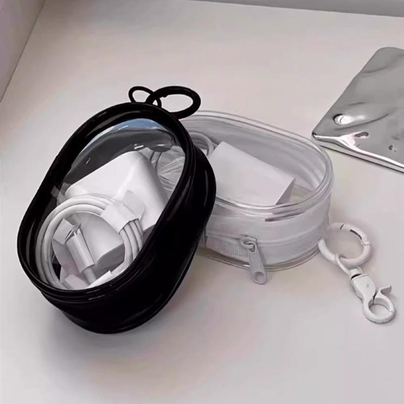 1 ks Úložná taška na datové kabely, Průhledný organizér na nabíječky a kabely, Ochranné pouzdro pro správu kabelů, Vizuální, Víceúčelová, Organizační přenosná malá taška