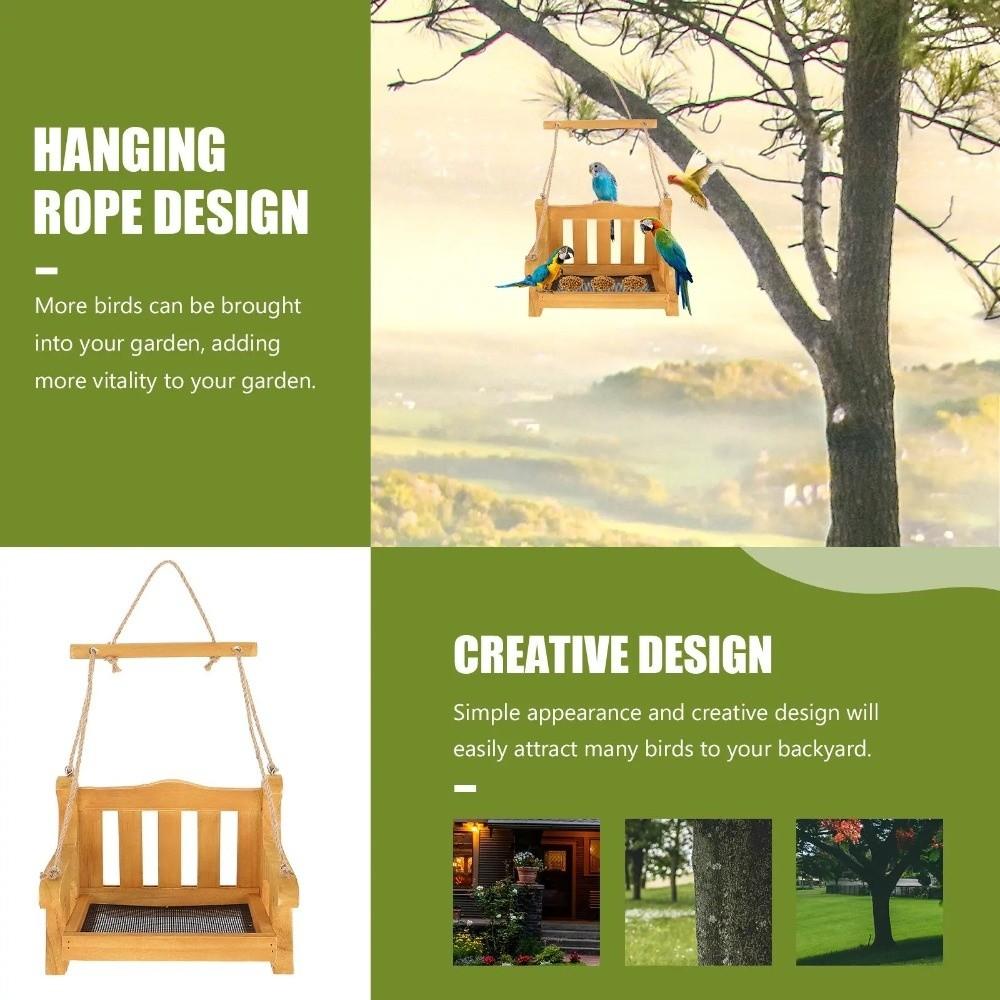 Wooden Bird Feeding Station Chair Design Wildlife Habitat Hanging Bird Feeder  Porch