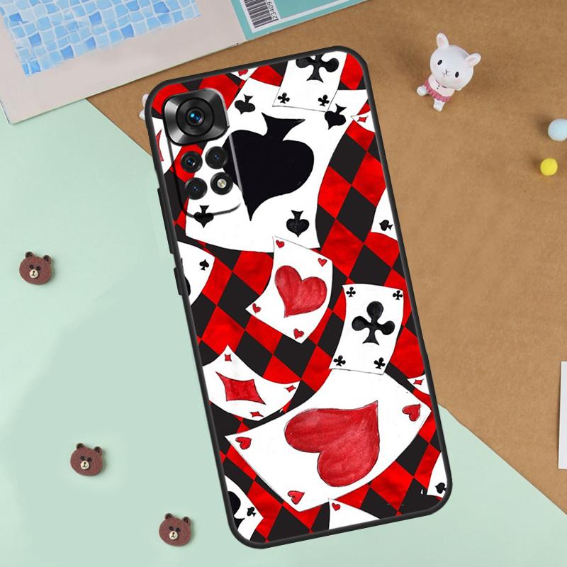 Poker Playing Card Case For Xiaomi Redmi Note 13 12 11 9 10 14 Pro 10S 11S 12S Cover For Redmi 13C 10C 12C 14C