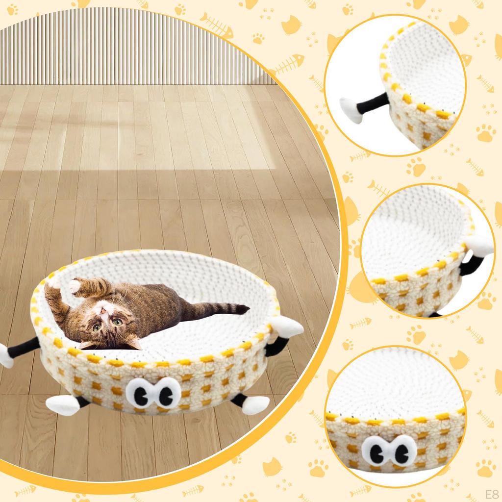 Braided Cat House, Sleeping Bed, Furniture Protector, Hand-Woven Scratching Post, Pet House for