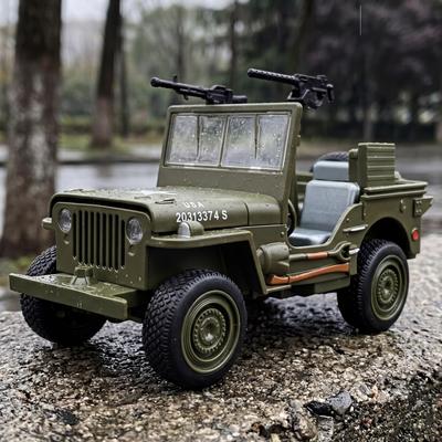 1:32 Willys GP Askeri Arazi Araçları Alaşım Metal Döküm Model Araba Ev Trend & Masaüstü Teşhir Süsü Doğum Günü Hediyesi Oyuncak